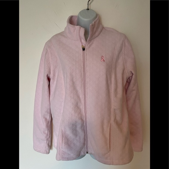 pink breast cancer fleece jacket